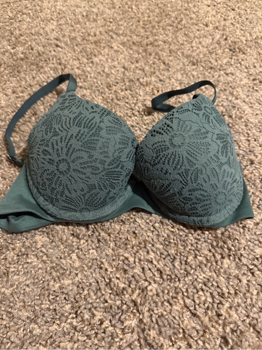 Arie 32B lace Push-Up Bra in Teal Green